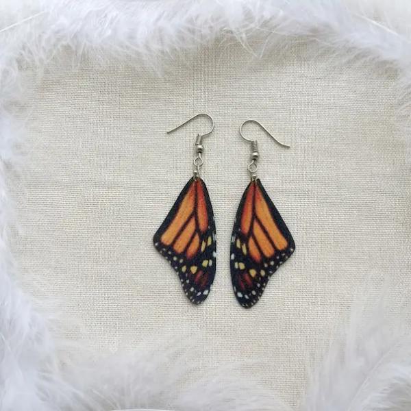 Silk Monarch Wing Earrings