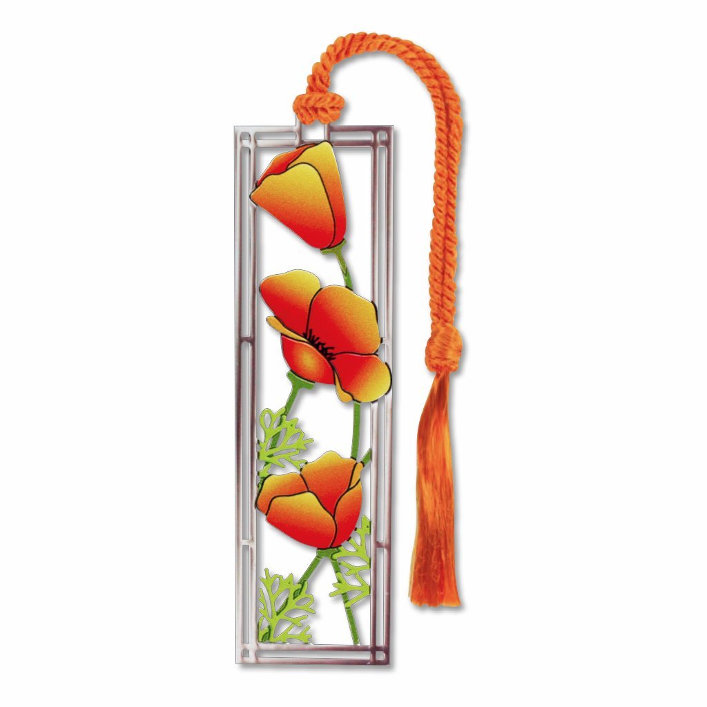 Metal Bookmark - California Poppies